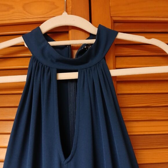 New York & Company Womens Teal Sleeveless Wide-Leg Jumpsuit w/Pockets Size Large - Picture 4 of 8